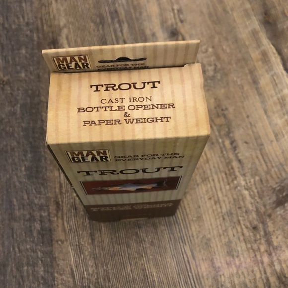 Man gear Up Stream Swimmer Bottle Opener cast iron EUC, great to take fishing - Picture 5 of 6